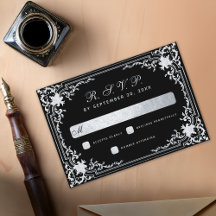 Schwarze Imitate Silver Vintage Elegante Script Ho