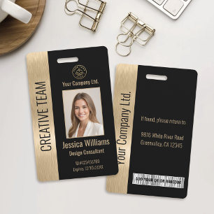 Schwarze Imitats für Firmenmitarbeiter - Gold-ID Ausweis