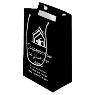 Schwarze Immobilienfirma Moderne individuelle Makl Kleine Geschenktüte