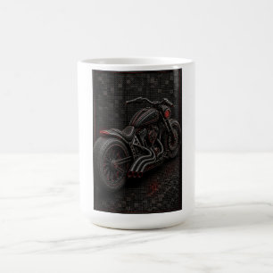 Schwarze Inferno-Mosaik-Benutzerdefinierte Motorra Kaffeetasse
