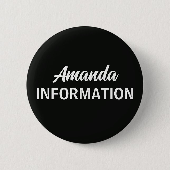 Schwarze Informationsfreiwillige  Button (Vorderseite)