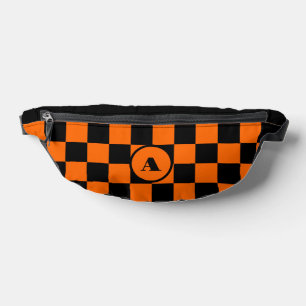 Schwarze Initial   Schwarz und Sunset Orange überp Bauchtasche