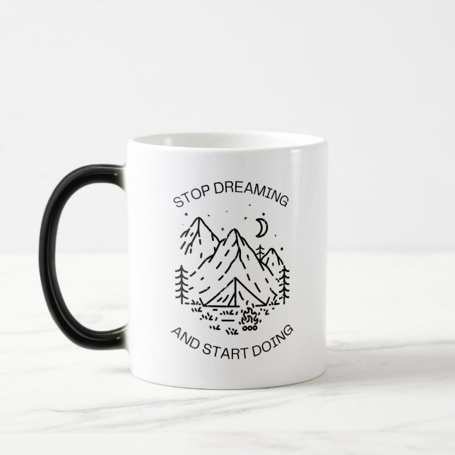 Schwarze Inspirierende Zitat Tasse (Links)