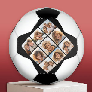 Schwarze Instagram-FotoCollage mit 9 quadratischen Fußball