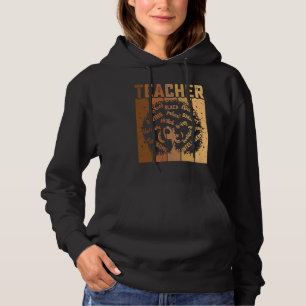 Schwarze intelligente Lehrerin Afro Liebe Melanin Hoodie