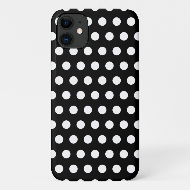 Schwarze iPhone-Case, weiße Polka-Punkte - Farben  Case-Mate iPhone Hülle (Rückseite)
