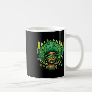 Schwarze irische Kobold-Frau am St. Patrick's Day Kaffeetasse
