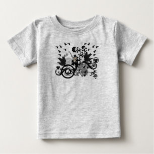 Schwarze irische Wirbel und Kobolde Baby T-shirt