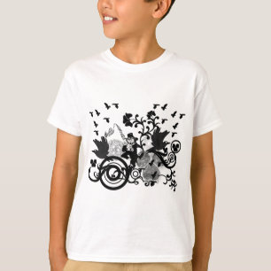 Schwarze irische Wirbel und Kobolde T-Shirt