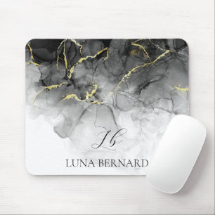 Schwarze Jade Wasserfarbenfarbe Tinte individuell  Mousepad