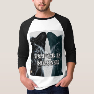 Schwarze Jaguar-Macht in der Stille T-Shirt