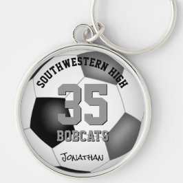 Schwarze Jungen Mädchen Jersey Nummer Name Fußball Schlüsselanhänger