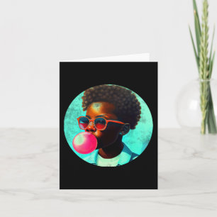 Schwarze Jungenfreude Bubble Gum Spaß Afrikanische Karte