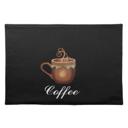 Schwarze Kaffeetasse-Küchen-Platz-Matte Stofftischset