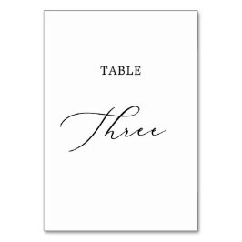 Schwarze Kalligrafie Drei Ziertafeln Tischnummer