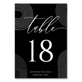 Schwarze Kalligrafie Signatur Sitzplätze Minimalis Tischnummer