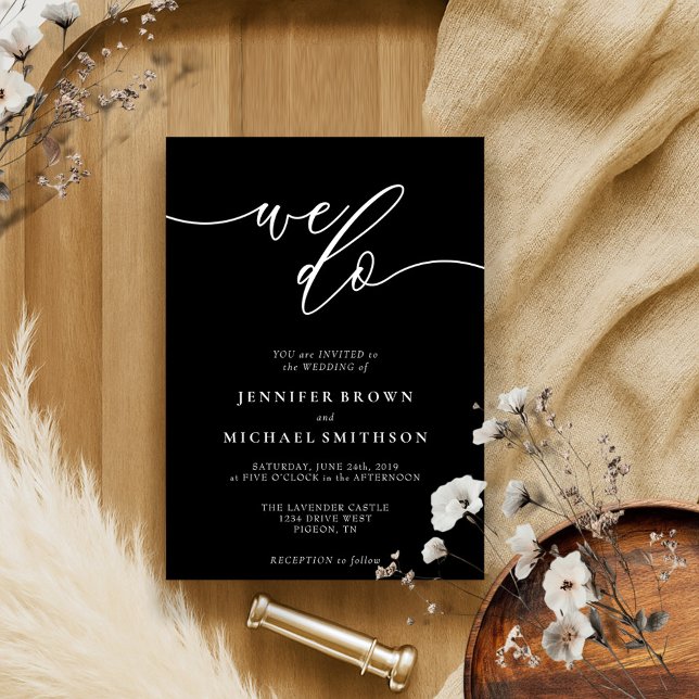 Schwarze kalligraphische Signatur, die wir auf Hoc Einladung (Von Creator hochgeladen)