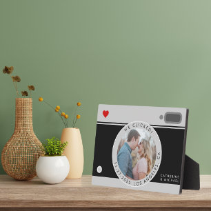 Schwarze Kamera Foto Eindeutige Hochzeit Jubiläum Fotoplatte
