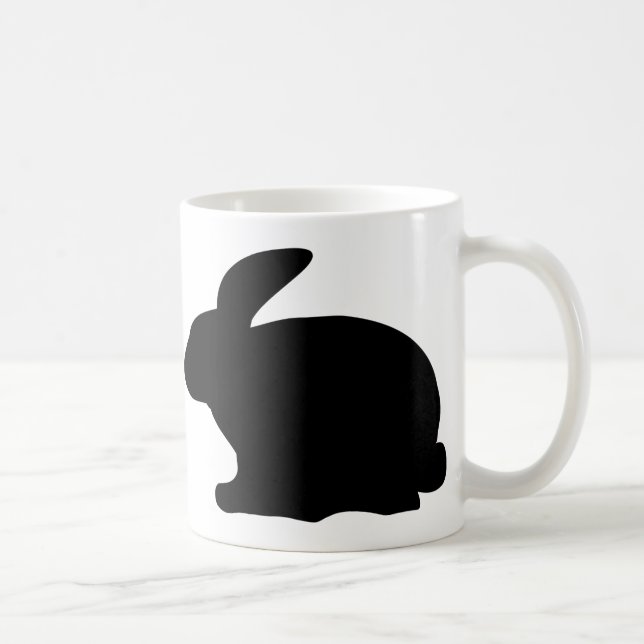 schwarze Kaninchenikone Kaffeetasse (Rechts)