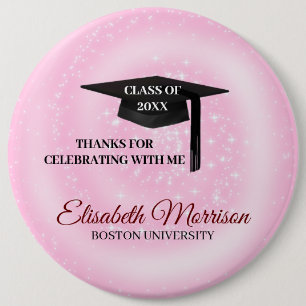 Schwarze Kappe auf Rosa Button