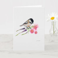 Schwarze Kappe Sweet Chickadee Wasserfarbenspiel