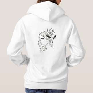schwarze Kapuzenjacke mit minimalistischer Kunst Hoodie