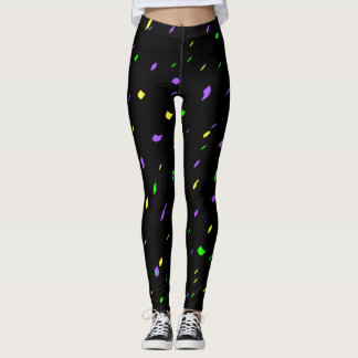 Schwarze Karnevalconfetti-Leggings Leggings