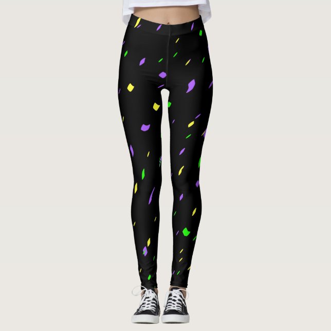 Schwarze Karnevalconfetti-Leggings Leggings (Vorderseite)