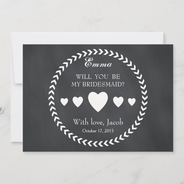 Schwarze Karte wird meine Bridesmaid sein (Vorderseite)