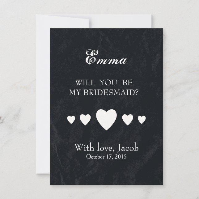 Schwarze Karte wird meine Bridesmaid sein (Vorderseite)