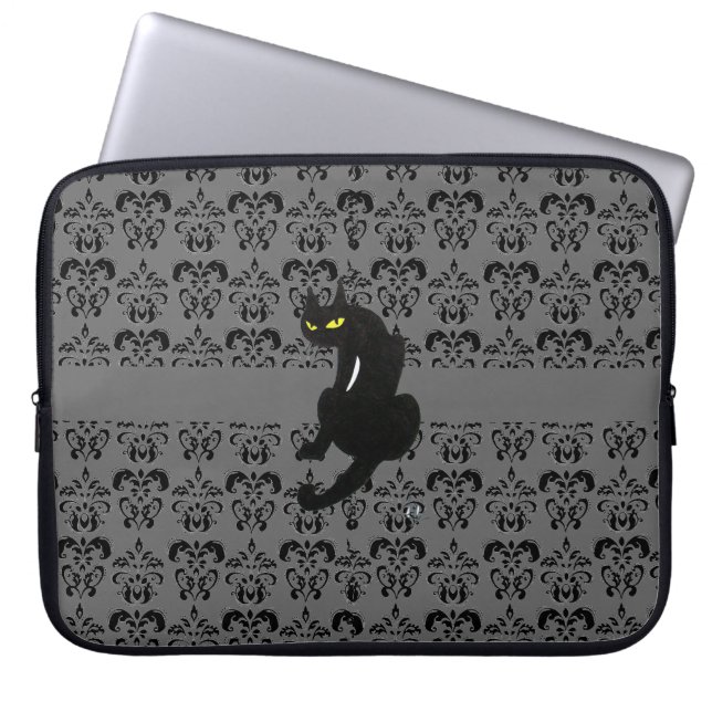 SCHWARZE KATASCHE schwarz grau Laptopschutzhülle (Vorderseite)