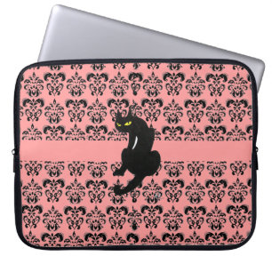 SCHWARZE KATASCHE schwarz rosa Laptopschutzhülle