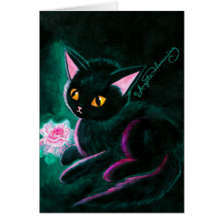 Schwarze Kätzchen-Kunst-Karten