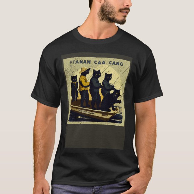 Schwarze Katze Angeltruppe T-Shirt (Vorderseite)
