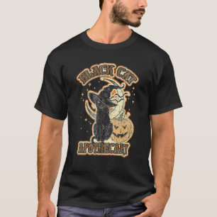 Schwarze Katze Apotheke Halloween Grusel Saison He T-Shirt