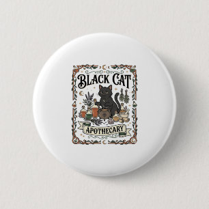 Schwarze Katze Apotheke Katze Witchy Mystic Apothe Button
