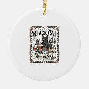 Schwarze Katze Apotheke Katze Witchy Mystische Apo Keramik Ornament