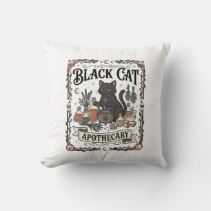 Schwarze Katze Apotheke Katze Witchy Mystische Apo Kissen