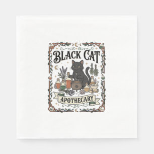 Schwarze Katze Apotheke Katze Witchy Mystische Apo Serviette