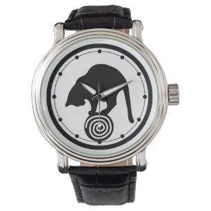 Schwarze Katze Armbanduhr