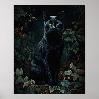 Schwarze Katze-Art-Printposter Poster