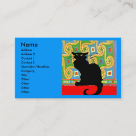 Schwarze Katze auf Abstrakt Visitenkarte
