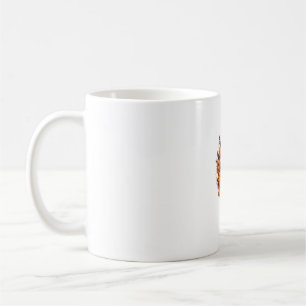 Schwarze Katze auf Blumenmoon Pumpkin Schwarze Kat Kaffeetasse