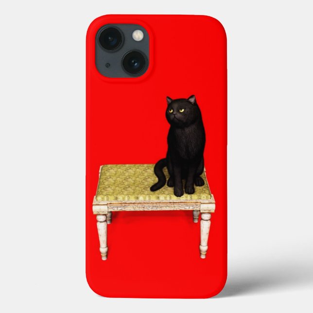 Schwarze Katze auf dem Hocker Case-Mate iPhone-Hül iPhone Hülle (Rückseite)
