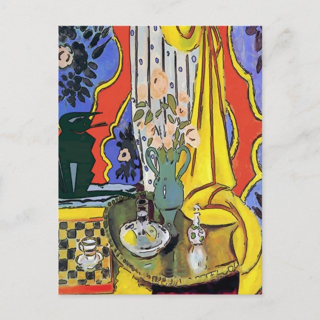 Schwarze Katze auf Sofa Postkarte (Vorderseite)