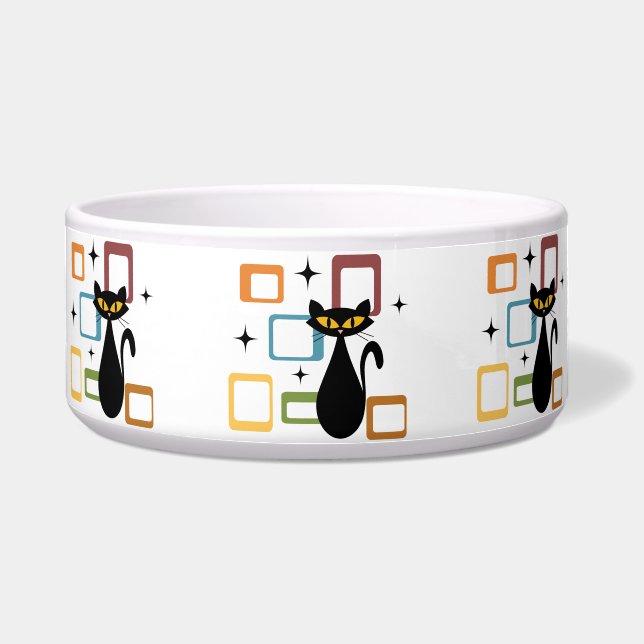 Schwarze Katze aus der Mitte des Jahrhunderts Napf (Vorderseite)