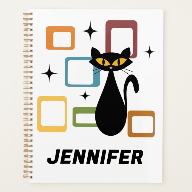 Schwarze Katze aus der Mitte des Jahrhunderts Planer (Vorderseite)