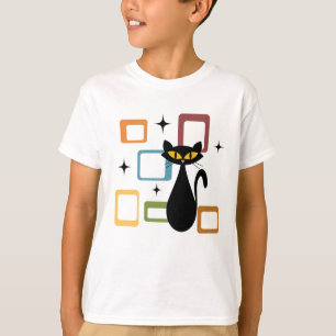 Schwarze Katze aus der Mitte des Jahrhunderts T-Shirt