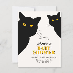 Schwarze Katze Baby Shower Einladung