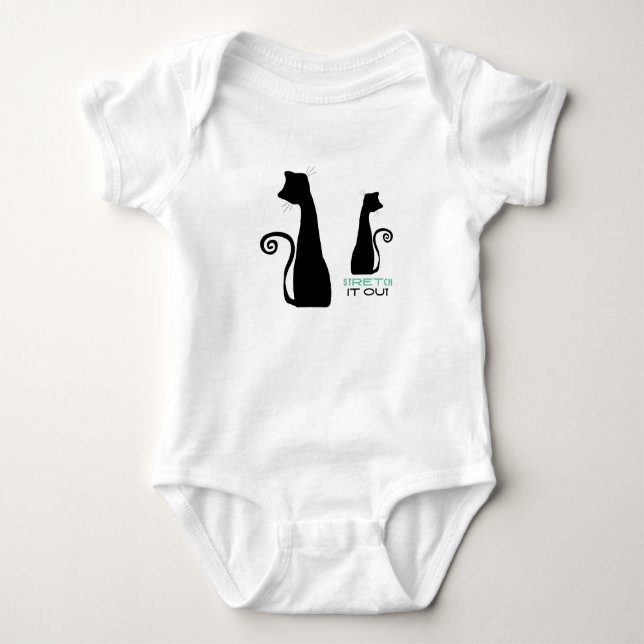 Schwarze Katze Baby Strampler (Vorderseite)